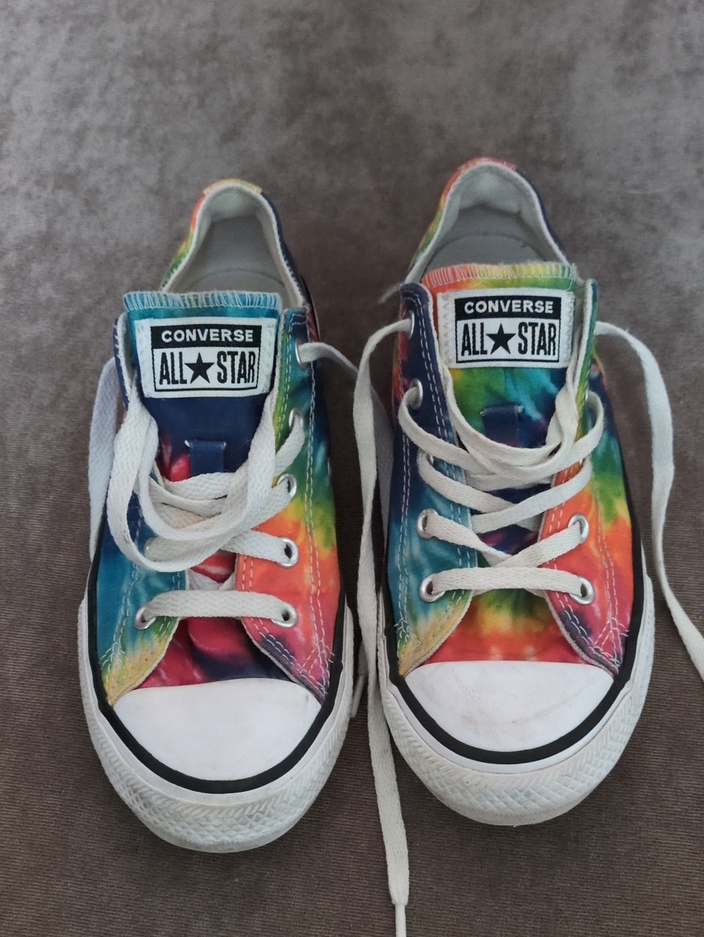 Retired Converse Kids Low Top Sneakers - Tie-Dye Rainbow